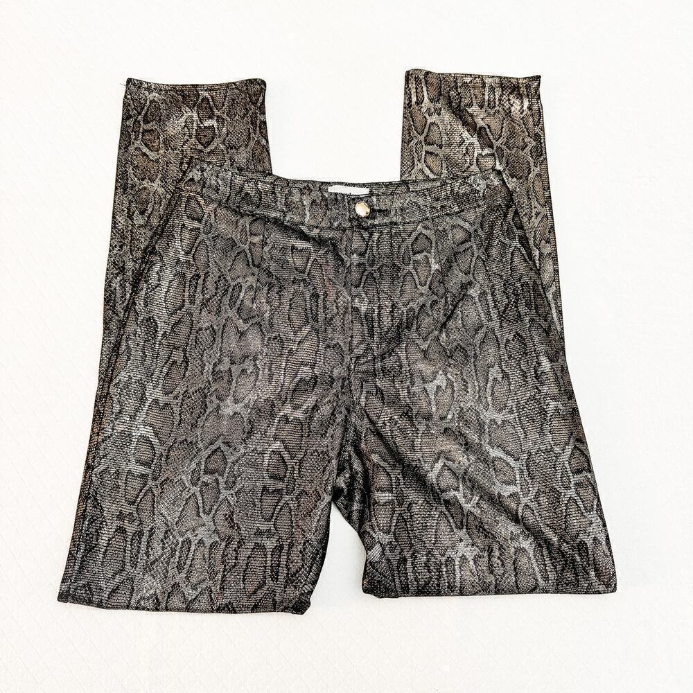Superdown Metallic Snakeskin Patterned Print Pant… - image 7